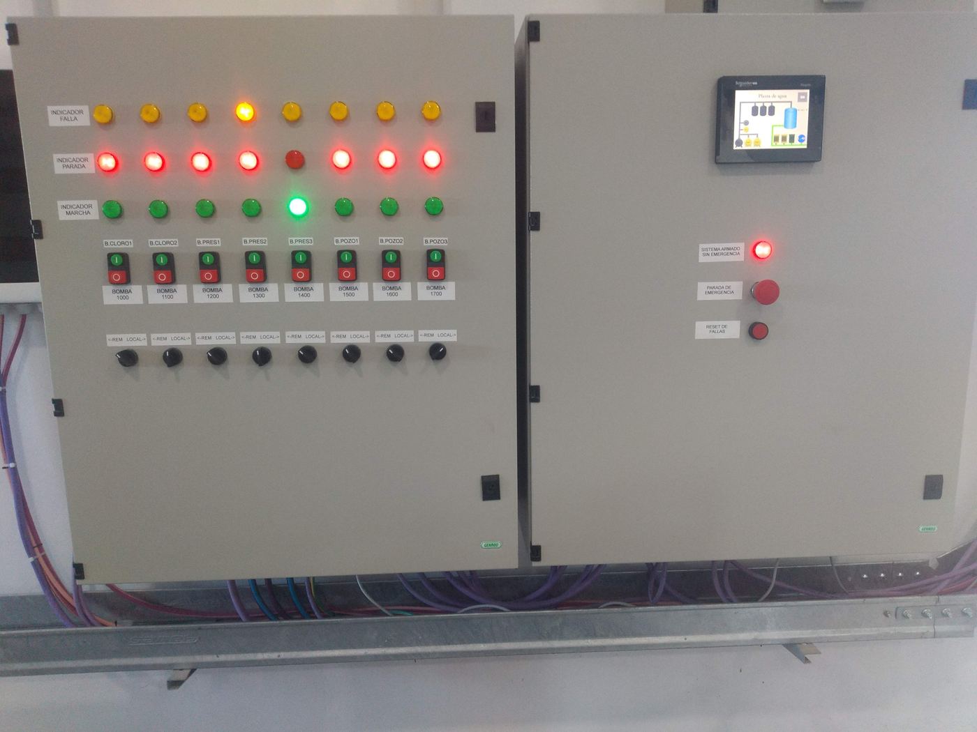 Tablero eléctrico de planta potabilizadora de agua